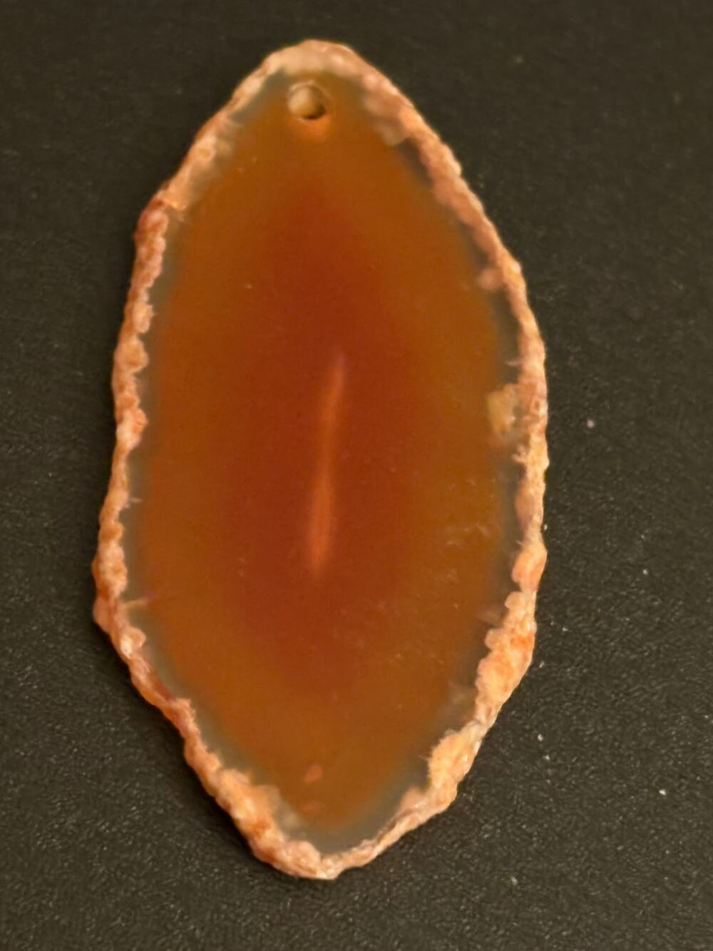 Vintage Genuine Agate Slice Pendant Top Drilled